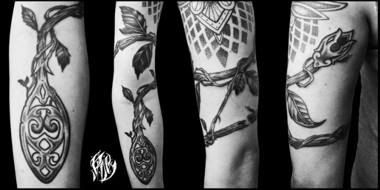 Löffel, blackandgrey, tattoo, girls, girlswithtattoo, sleeve
